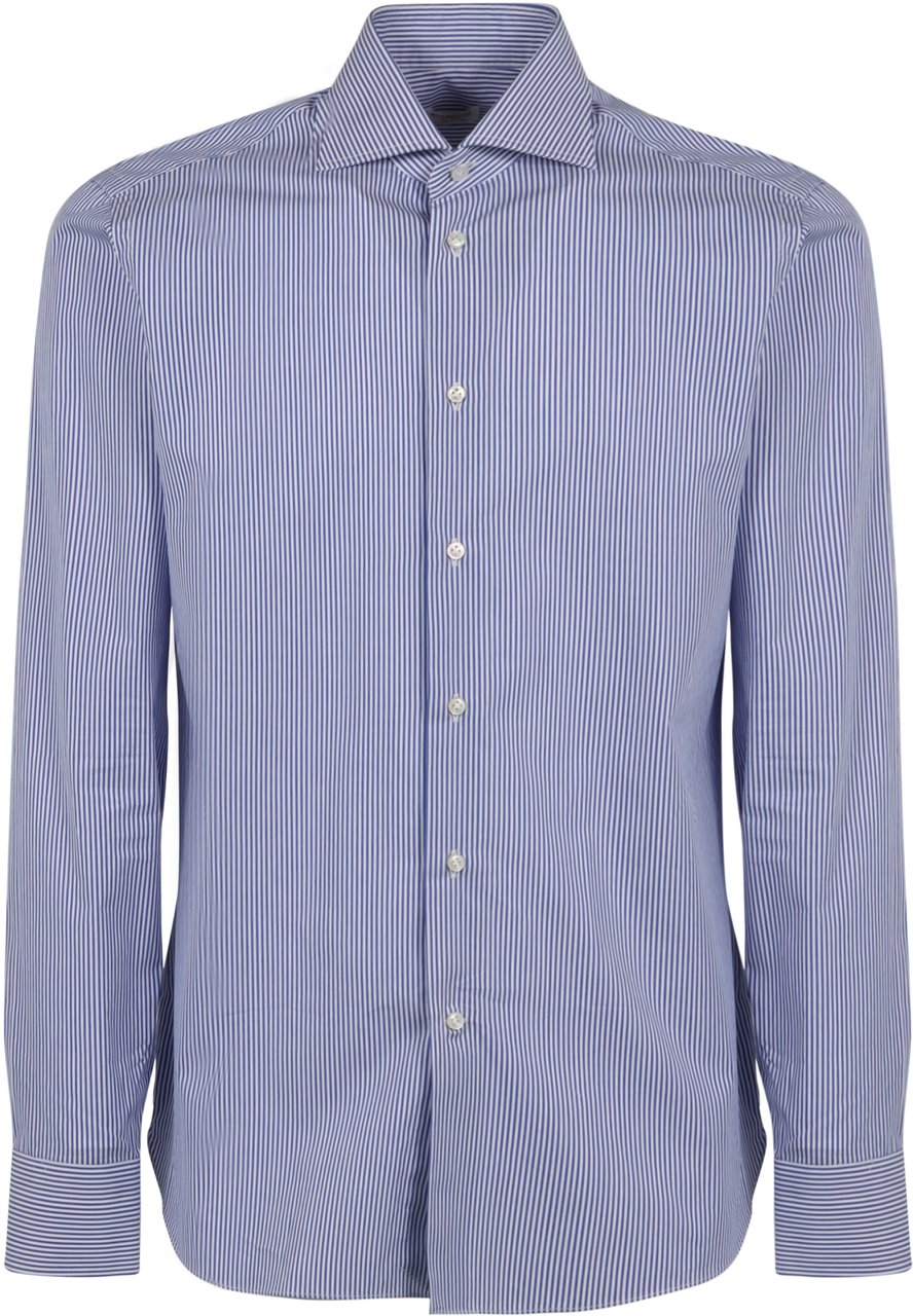 Borriello Napoli Cotton poplin shirt Blauw