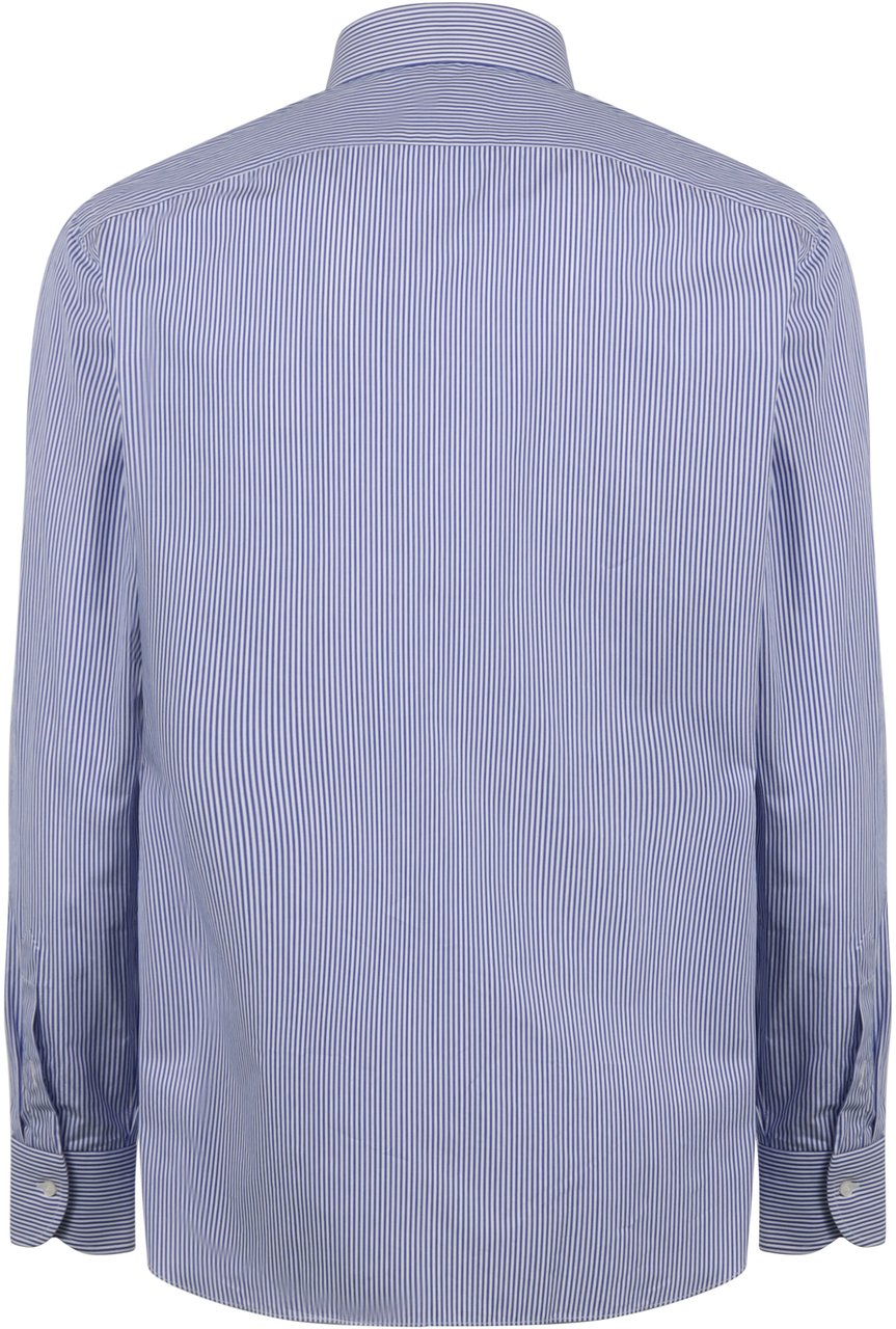 Borriello Napoli Cotton poplin shirt Blauw
