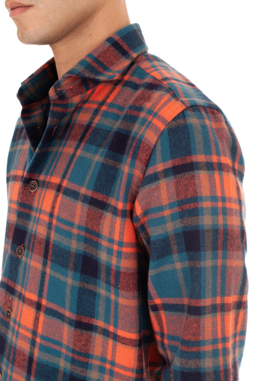 Borriello Napoli Check Flannel Overshirt Maroon