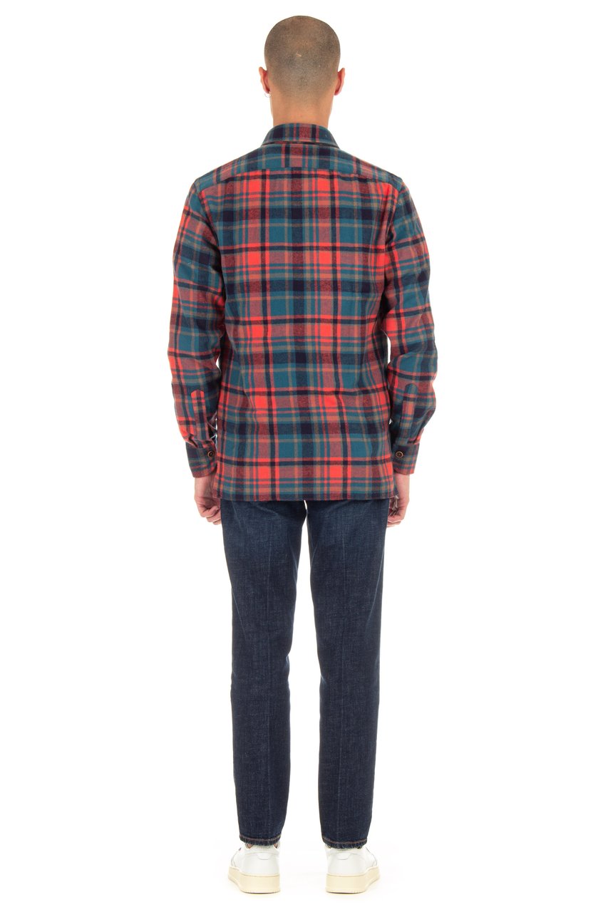 Borriello Napoli Check Flannel Overshirt Maroon