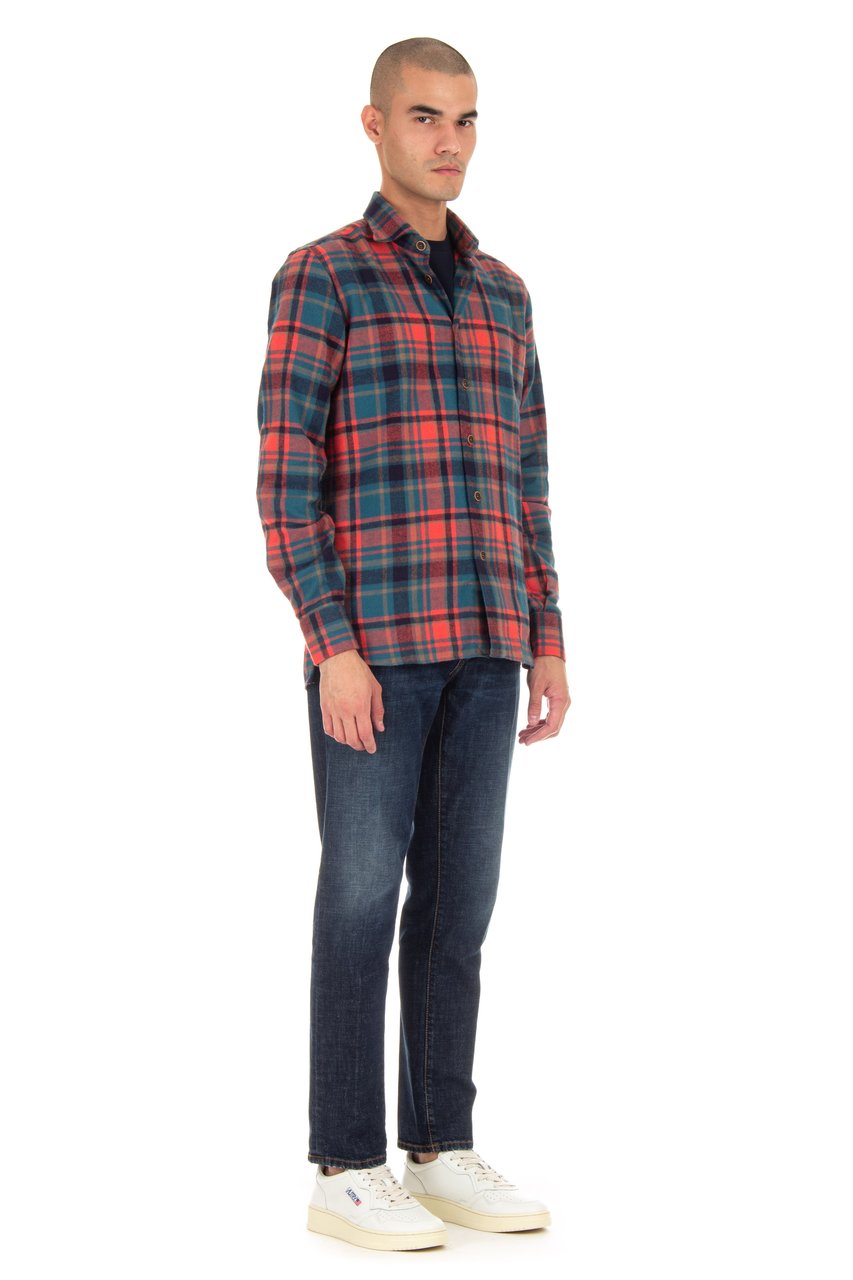 Borriello Napoli Check Flannel Overshirt Maroon