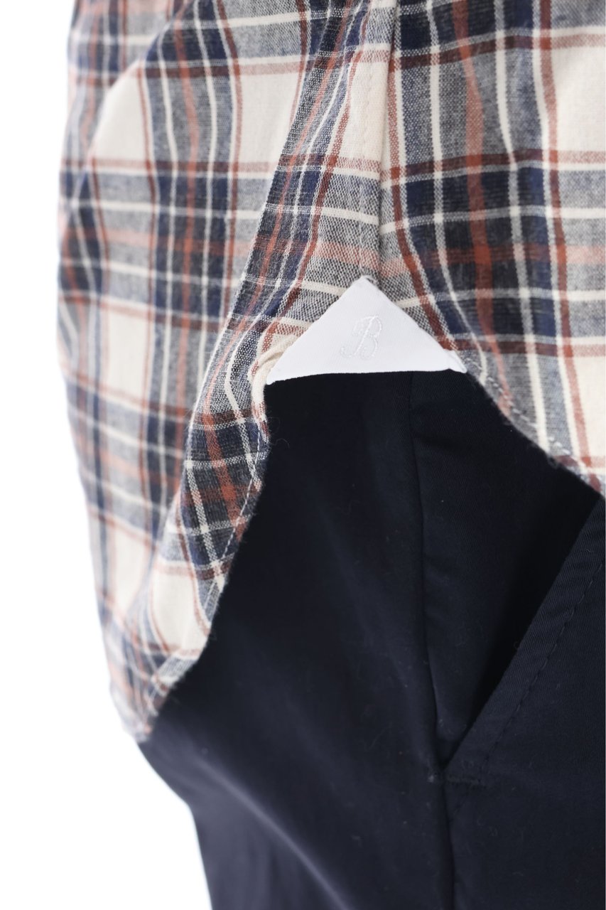 Borriello Napoli Flannel Check Tailored Shirt Grijs