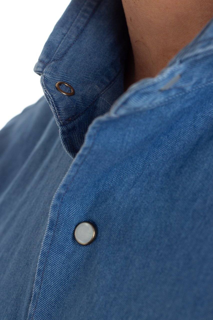 Borriello Napoli Denim Shirt with Press-Stud Buttons Blauw