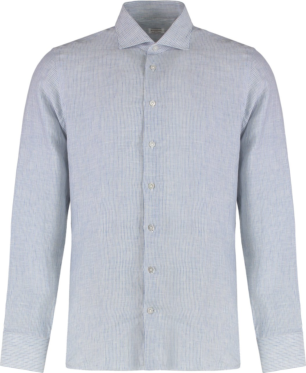 Borriello Napoli Striped linen shirt Lichtblauw