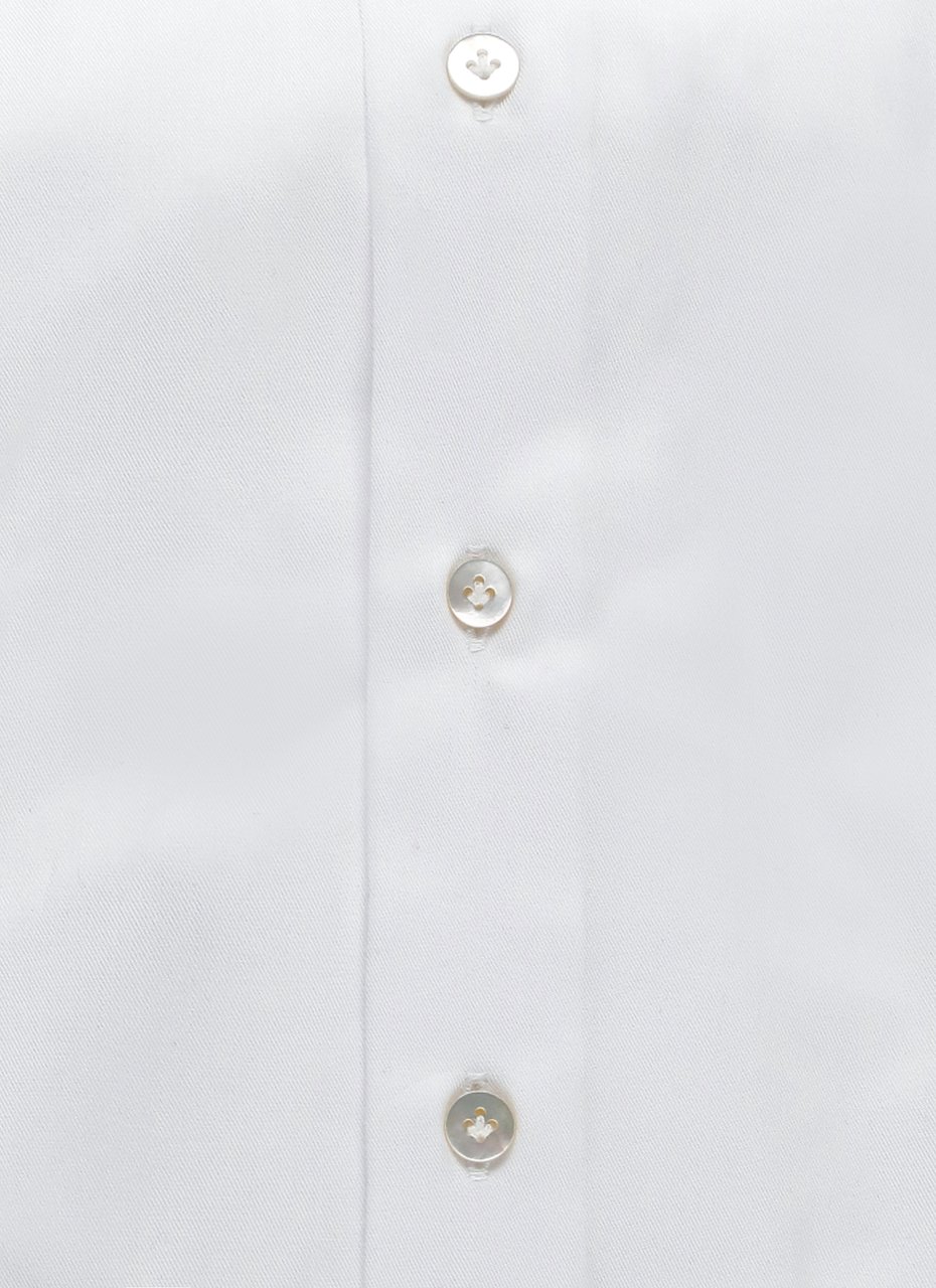 Borriello Napoli White Classic Collar Cotton Shirt Wit