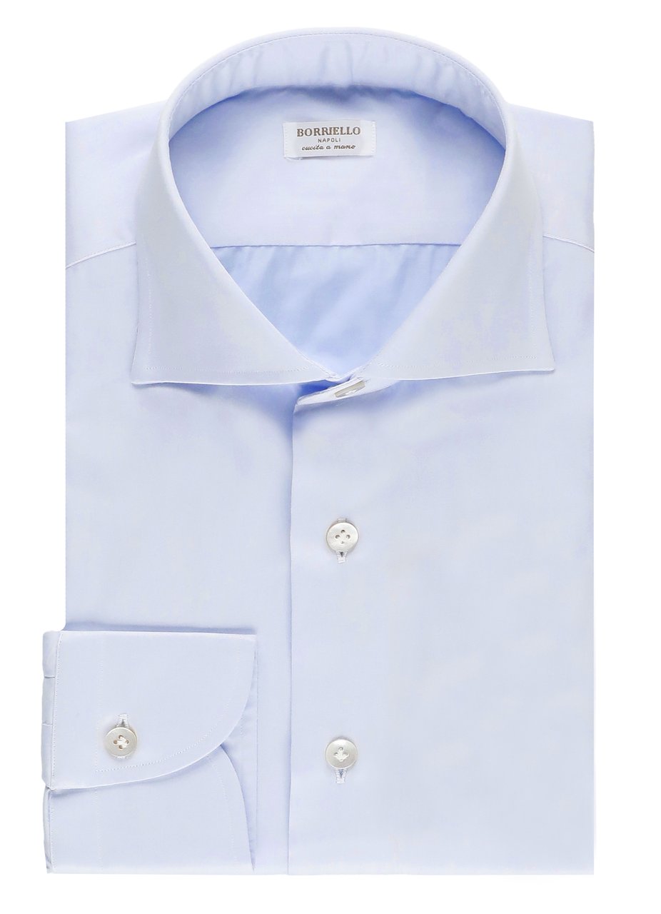 Borriello Napoli Light Blue Classic Collar Shirt Wit