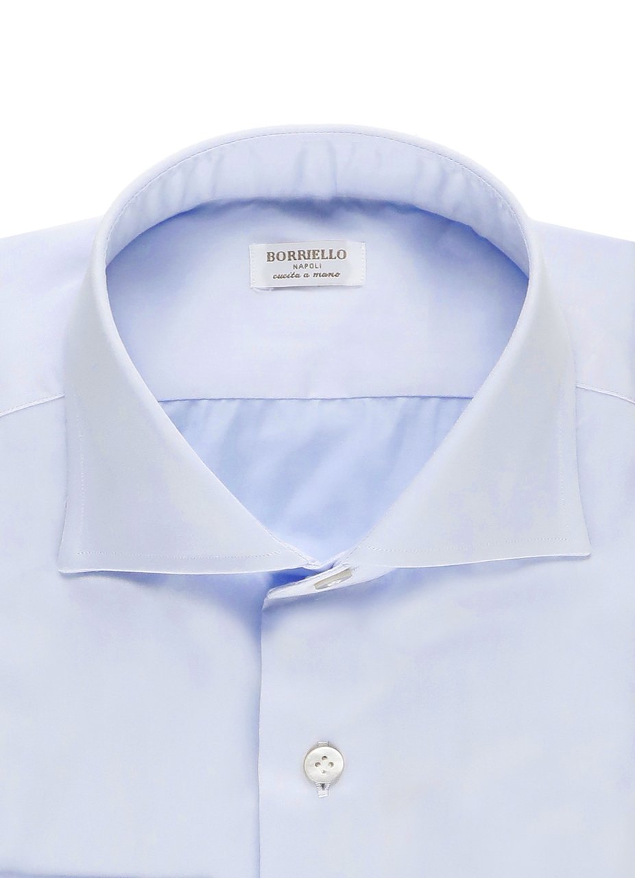 Borriello Napoli Light Blue Classic Collar Shirt Wit