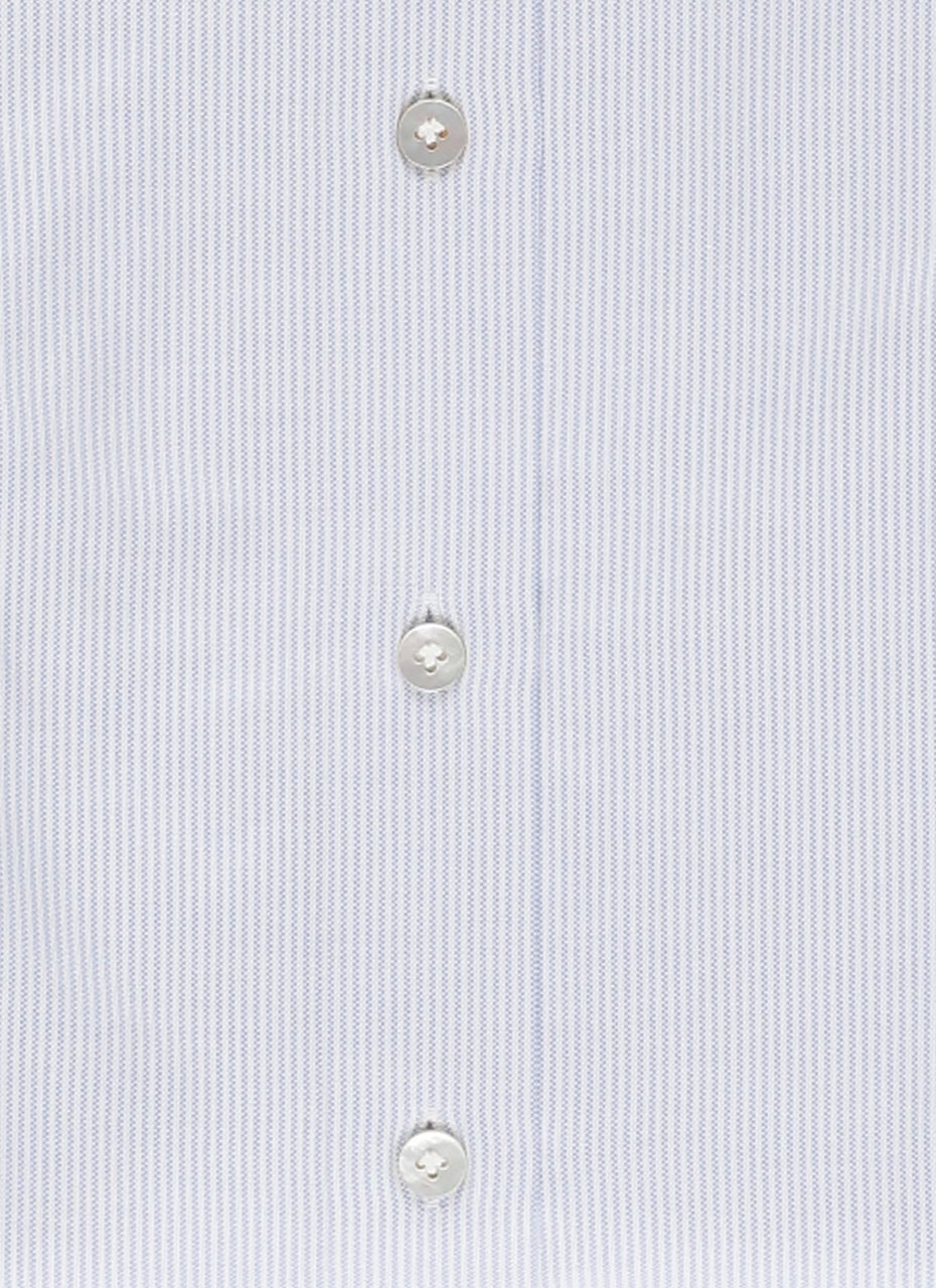 Borriello Napoli Light Blue Striped Cotton Shirt Wit