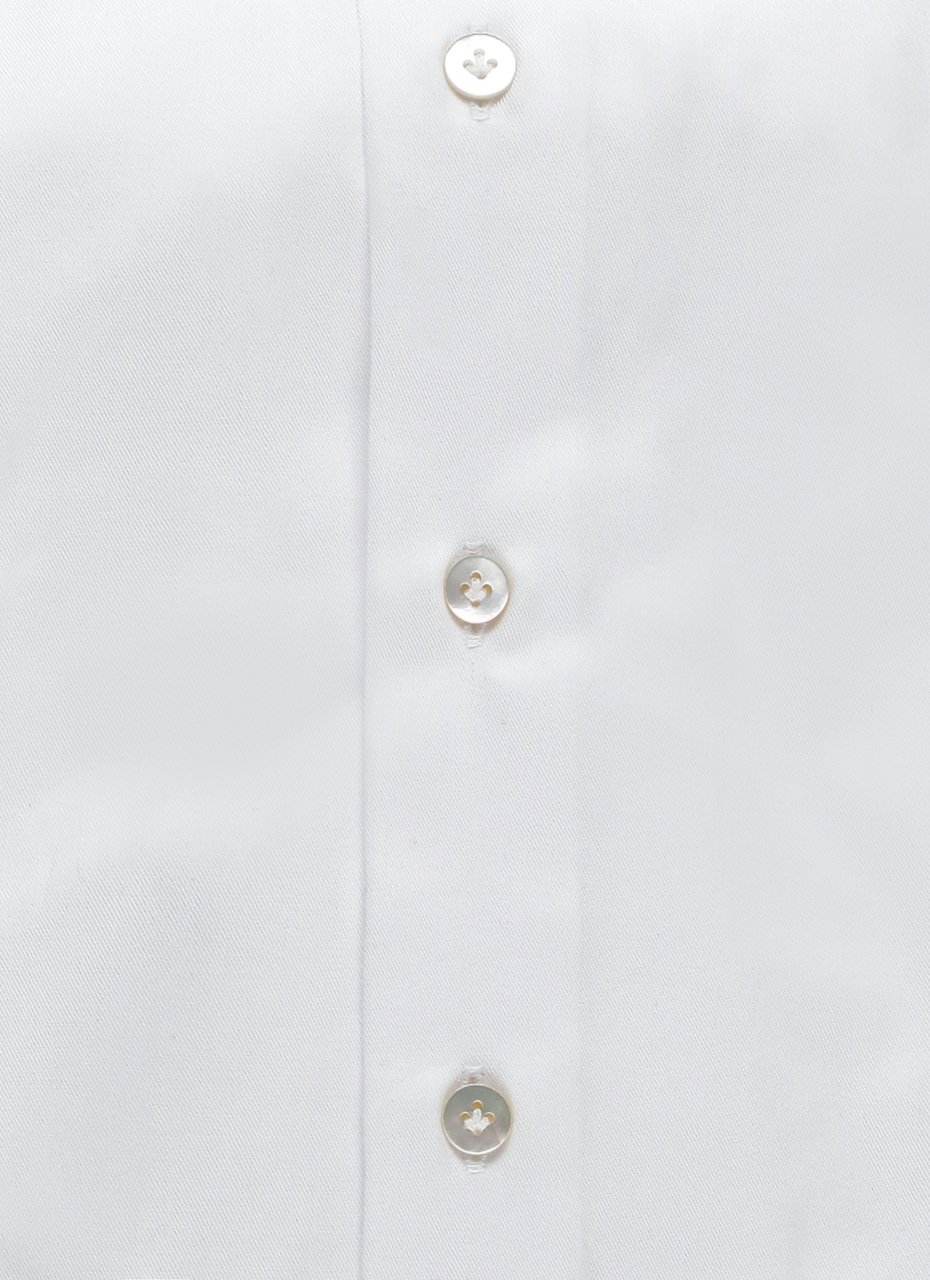 Borriello Napoli White Classic Collar Cotton Shirt Wit