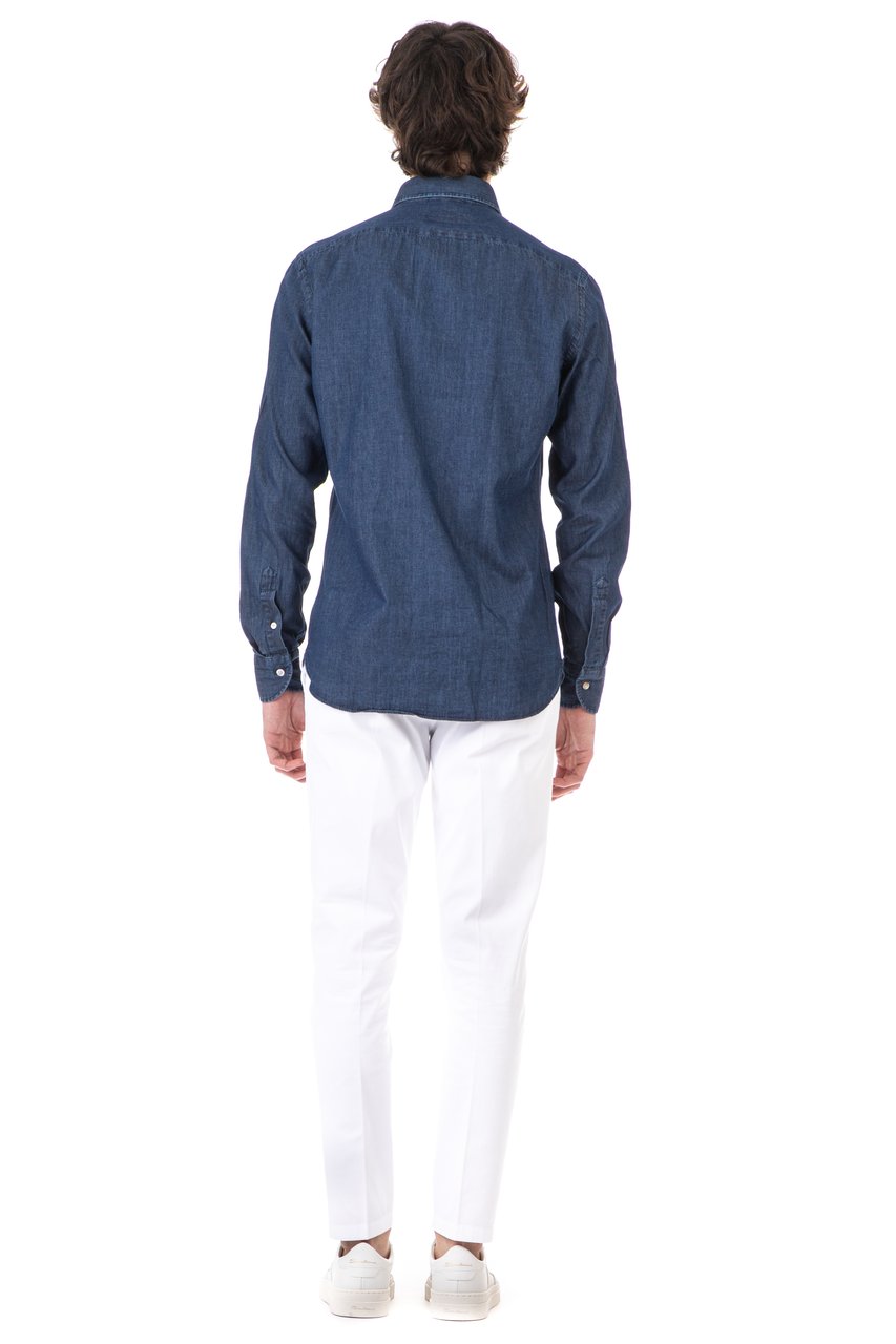 Borriello Napoli Dark Wash Denim Shirt Groen