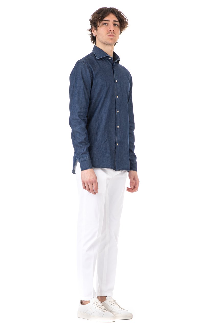 Borriello Napoli Dark Wash Denim Shirt Groen