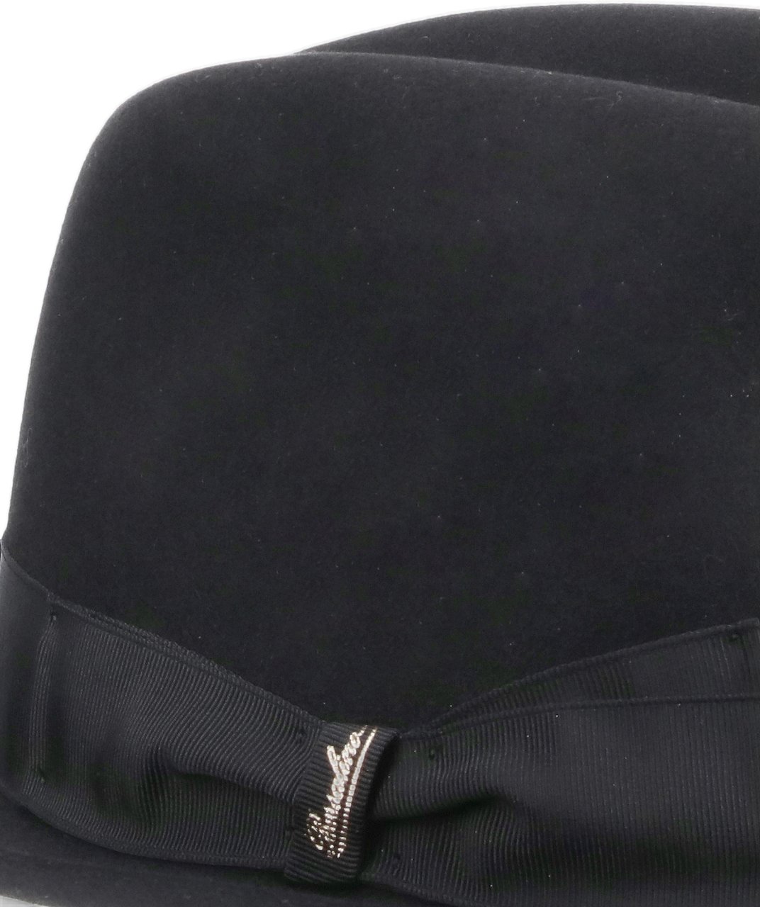 Borsalino Black Wide-Brim Felt Grosgrain Ribbon Hat Zwart