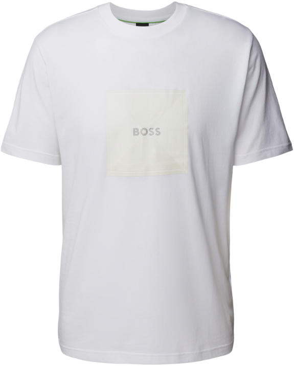 Boss BOSS Tee Logo Rib Wit