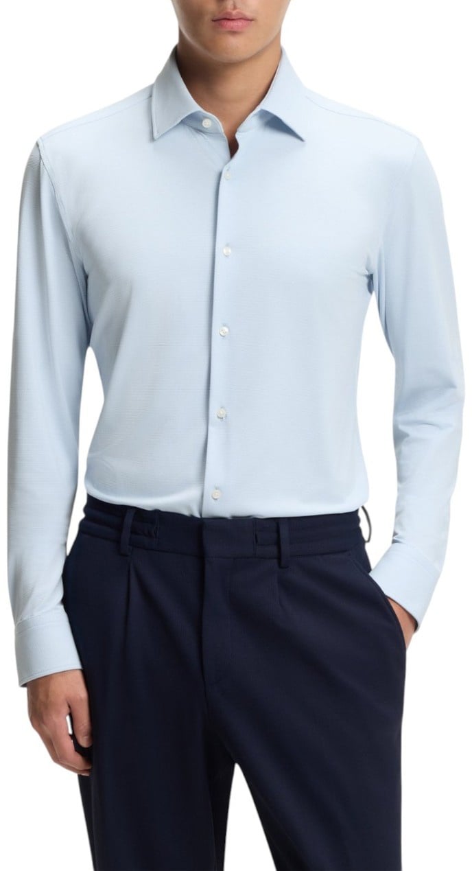 Boss Heren Overhemd Blauw