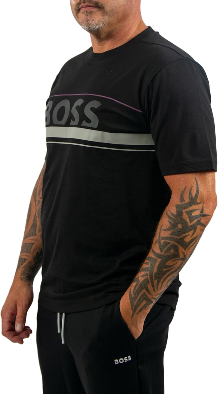BOSS Tee Iconic Zone Zwart