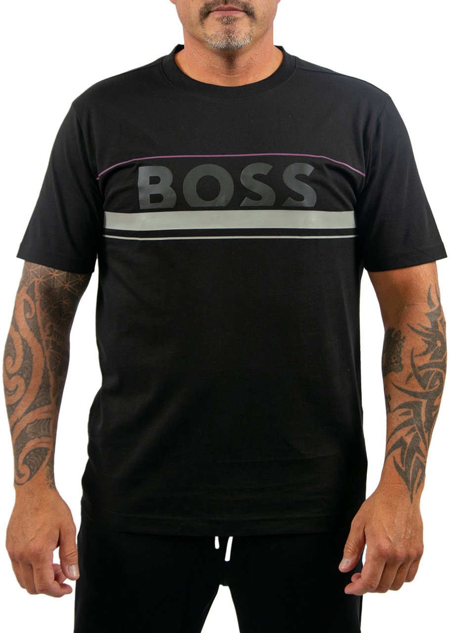 BOSS Tee Iconic Zone Zwart