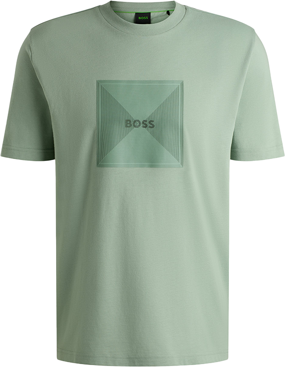 Boss BOSS Tee Logo Rib Groen