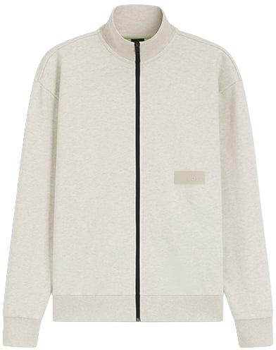 BOSS SW_Collar Full Zip Grijs