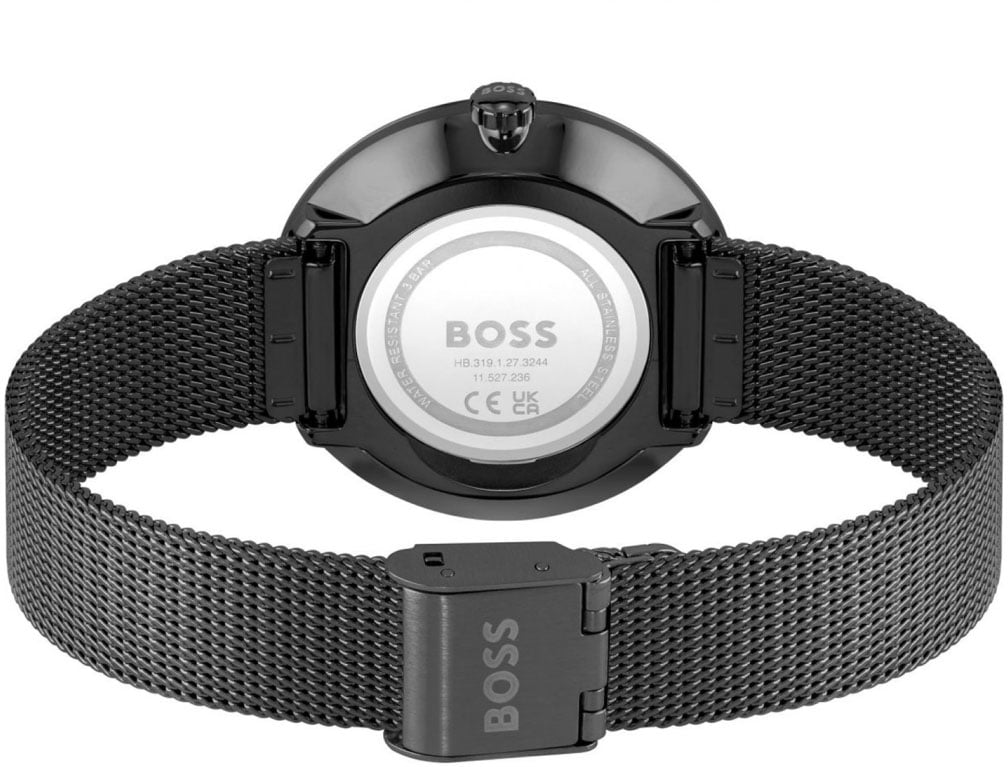 Boss Praise 36mm Cubic Zirconia Dial Quartz Watch Zwart
