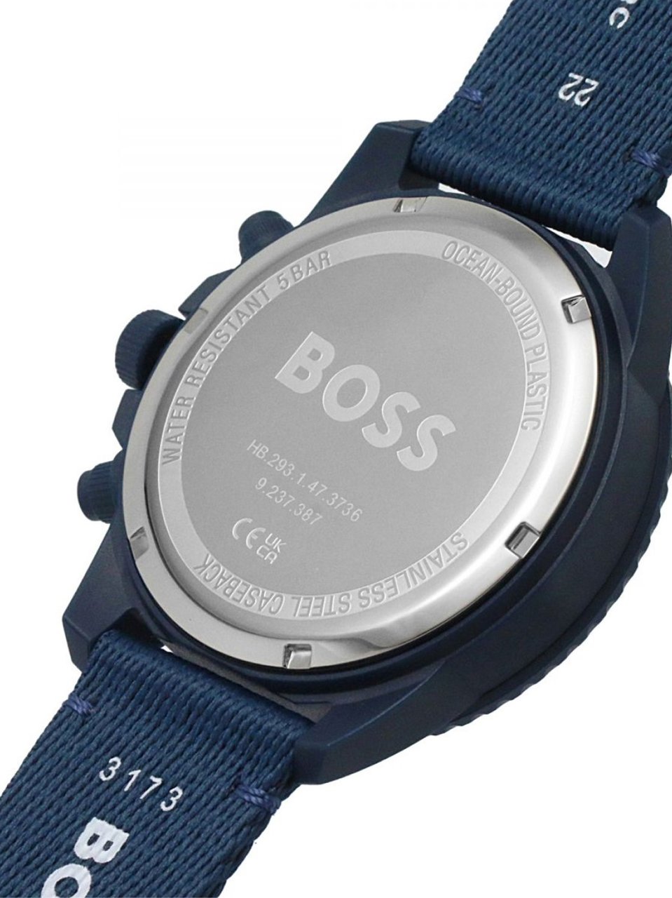 Boss Admiral Ocean Solar Quartz Chronograph Watch Blauw