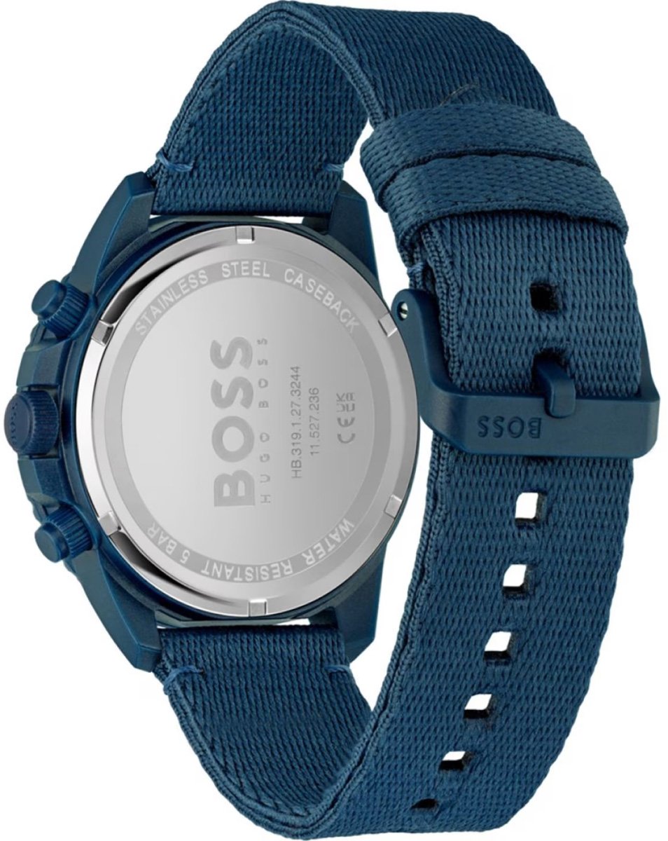 Boss Admiral Ocean Solar Quartz Chronograph Watch Blauw