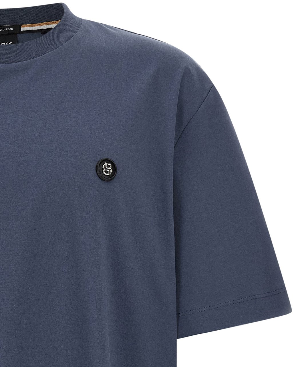 Boss Hugo Boss Blue Cotton T-Shirt Blauw