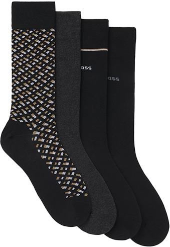 Boss BOSS 4 Paar Giftset Monogram Zwart