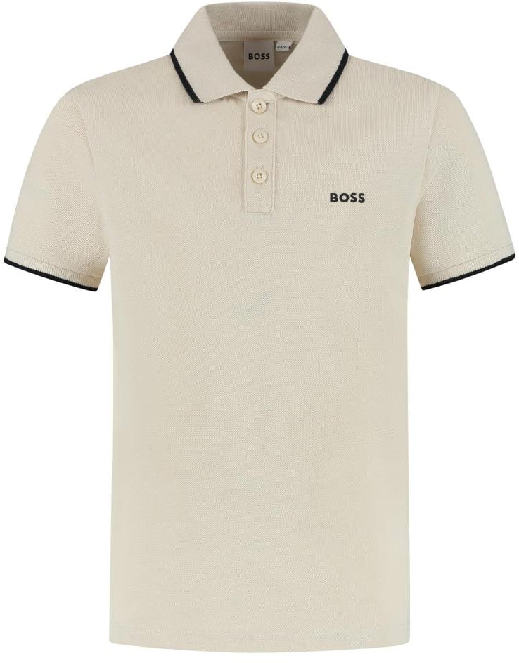 Boss Polo Met Korte Mouwen Beige