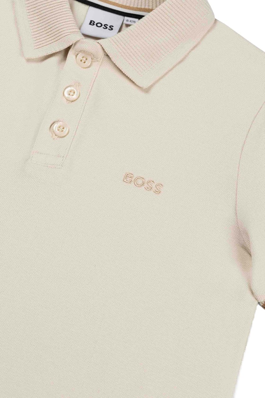 Boss Polo Met Korte Mouwen Beige