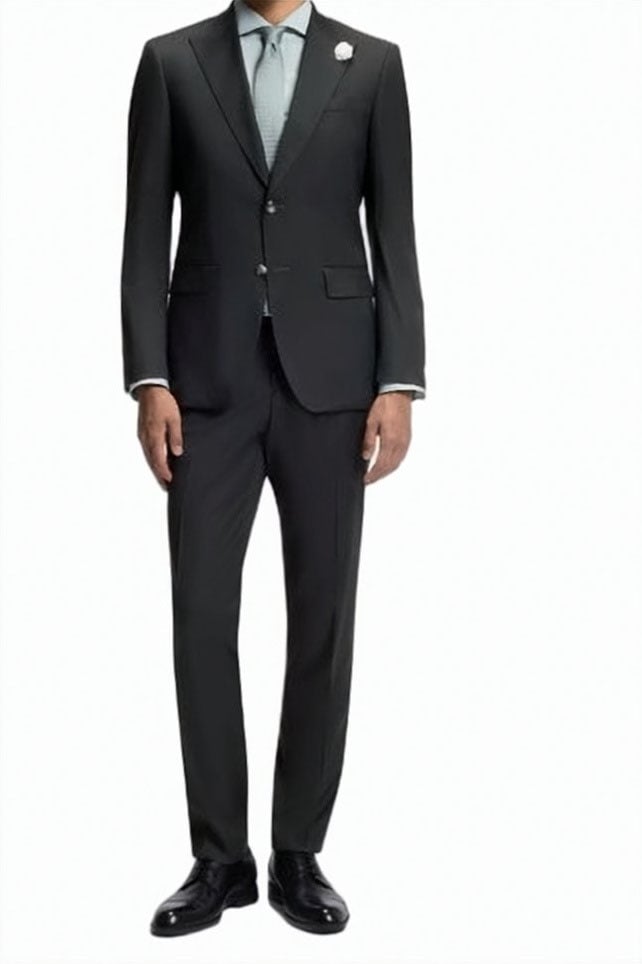 Boss H Genius Straight Leg Trousers Zwart