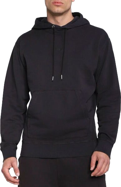 Boss Hugo Boss Dark Blue Cotton Logo Details Hooded Sweatshirt Blauw