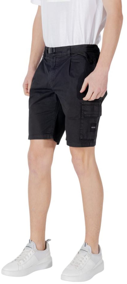 Boss Hugo Boss Black Cotton Bermuda Shorts Zwart
