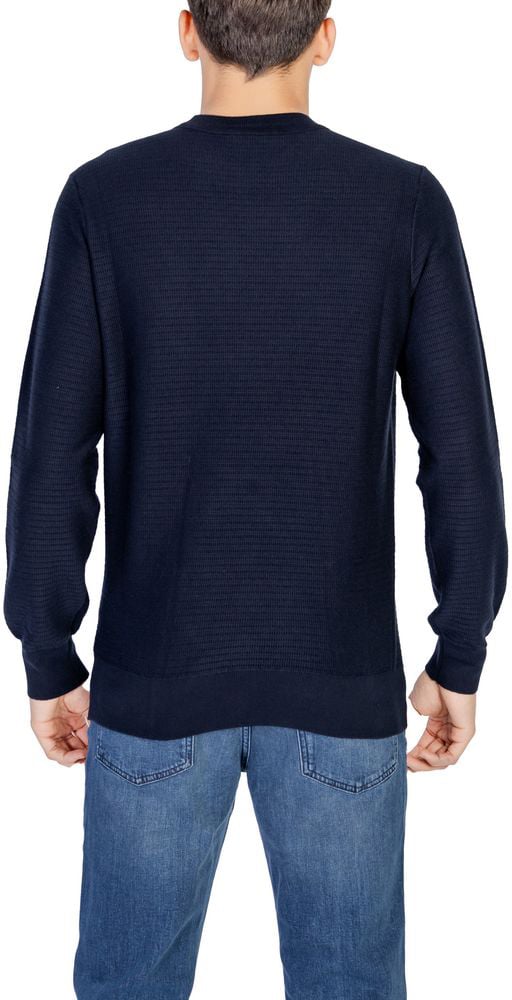Boss Hugo Boss Blue Cotton Sweatshirt Blauw