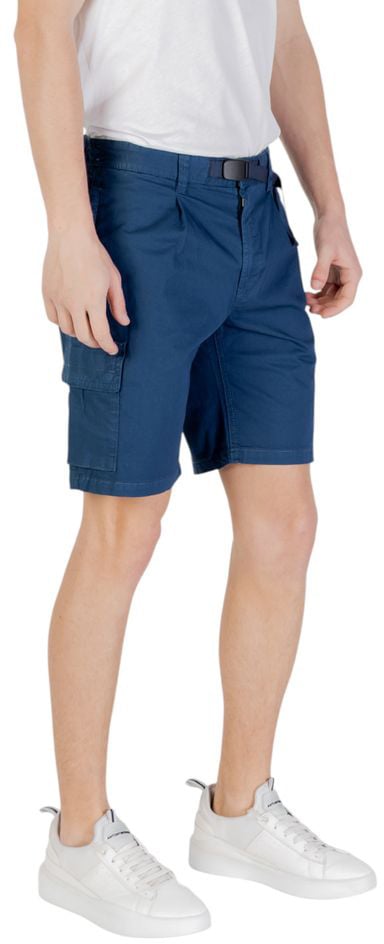 Boss Hugo Boss Blue Cotton Bermuda Shorts Blauw