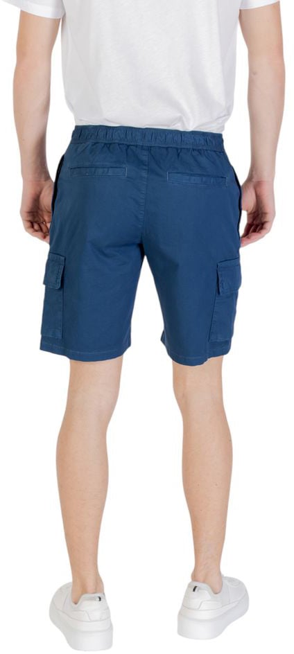 Boss Hugo Boss Blue Cotton Bermuda Shorts Blauw