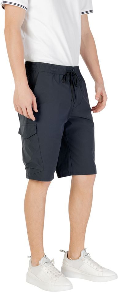 Boss Hugo Boss Blue Polyester Bermuda Shorts Blauw