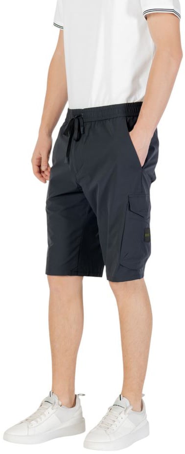 Boss Hugo Boss Blue Polyester Bermuda Shorts Blauw