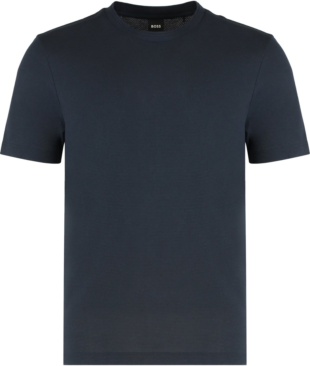 Boss T-shirt in blended cotton with bubble jacquard processing Blauw