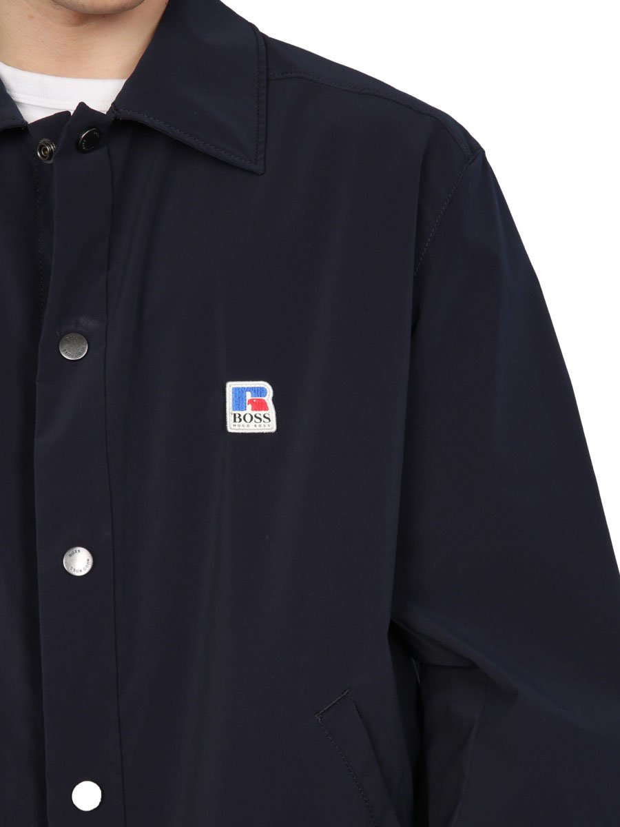 Boss Relaxed Fit Jacket With X Russell Athletic Emblem Zwart