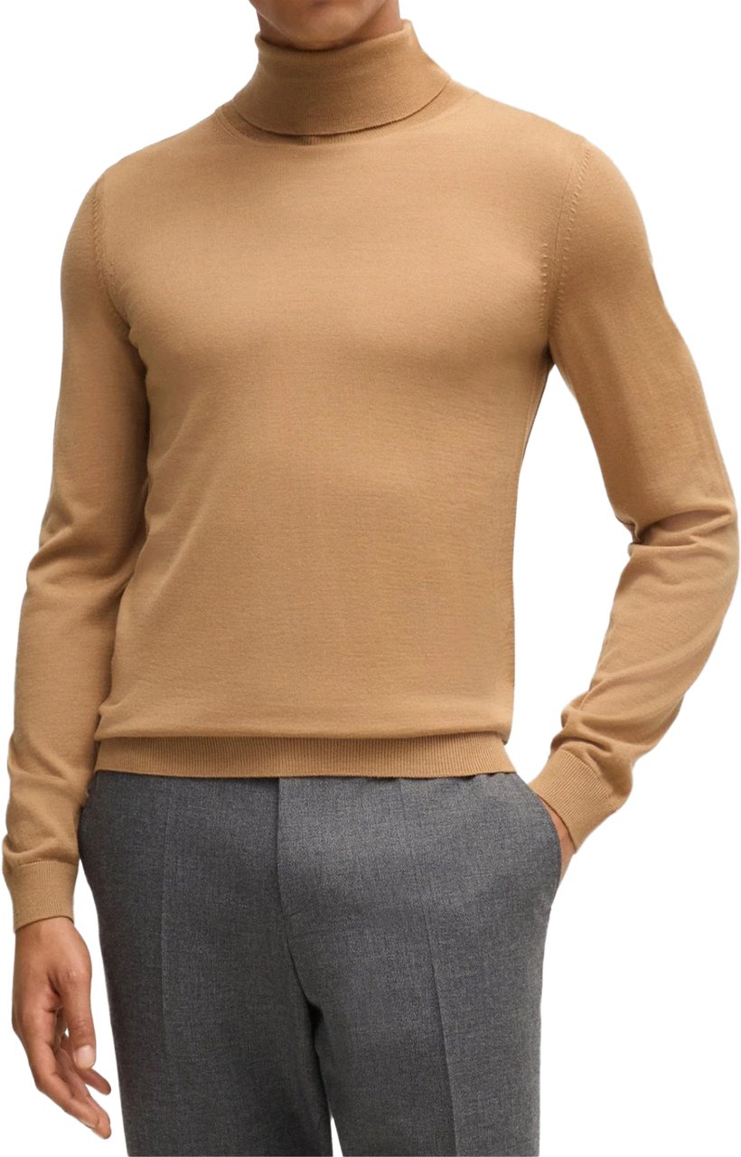Boss Musso Turtleneck Sweater Beige