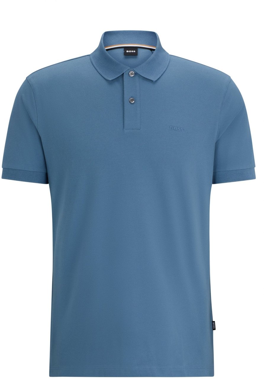 Boss T-Shirts And Polos Light Pastel Blue Blauw