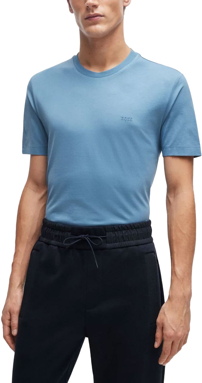 Boss T-Shirts And Polos Light Pastel Blue Blauw