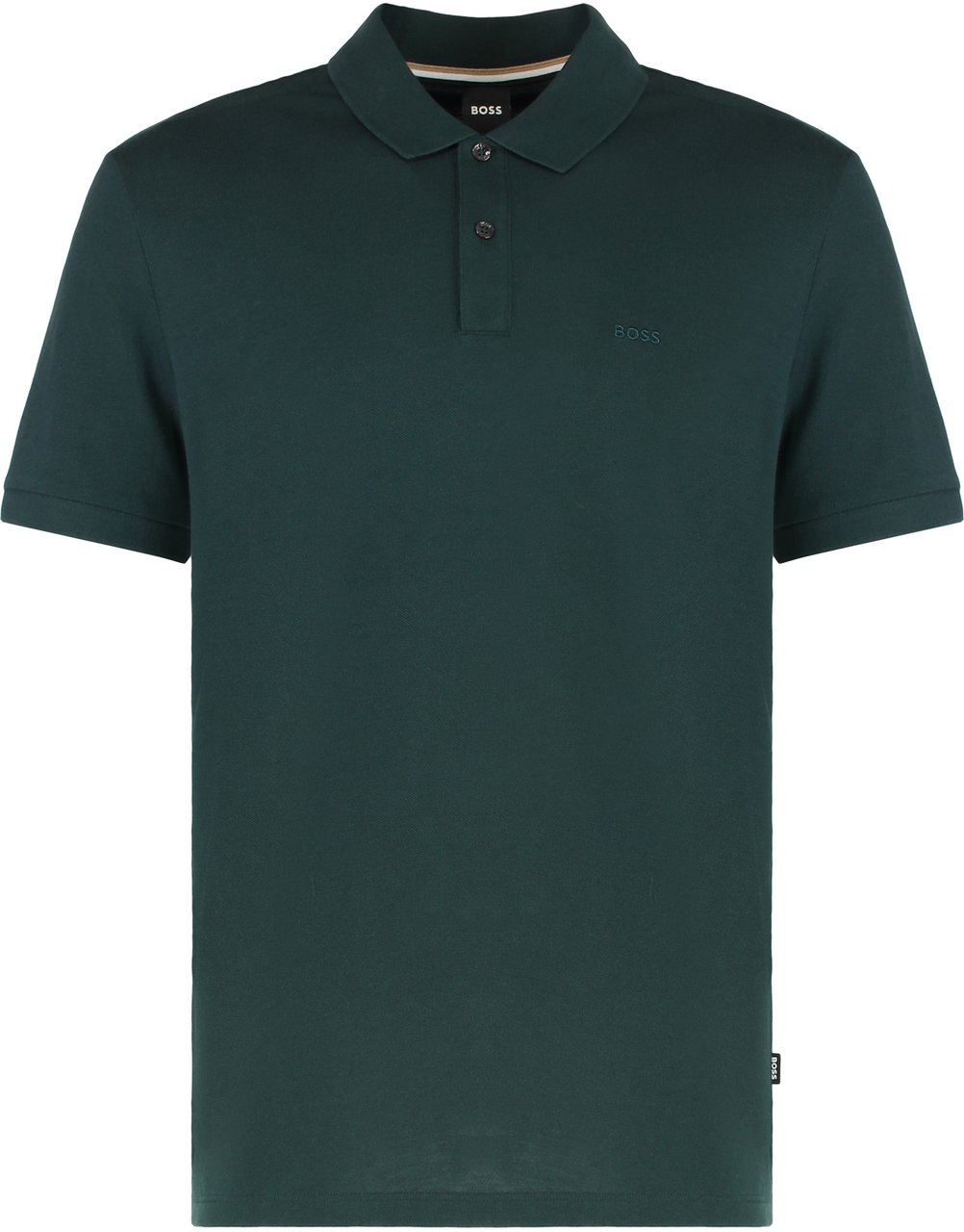 Boss Cotton-piqué polo shirt Groen
