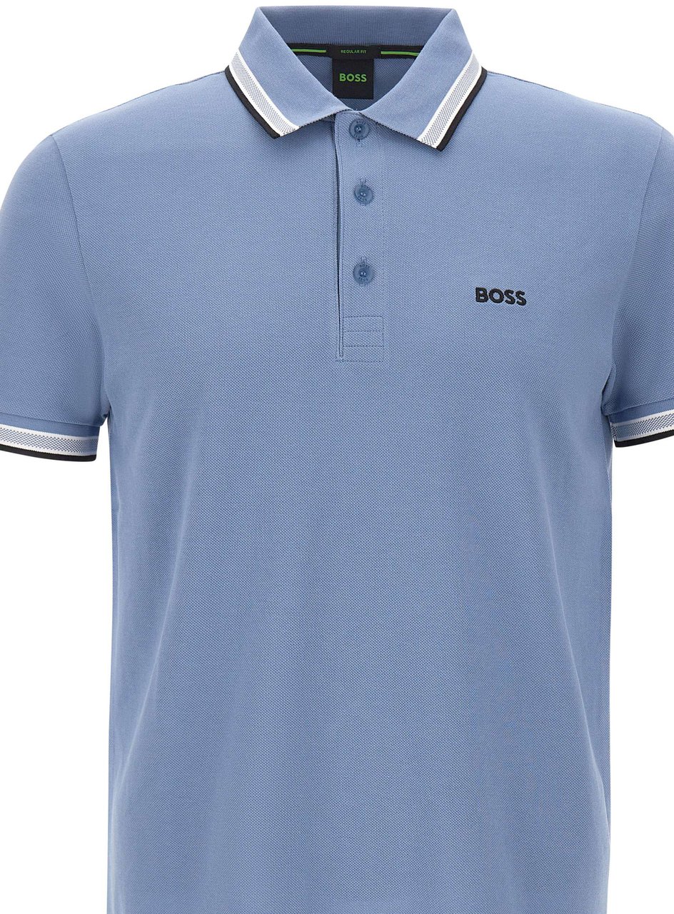 Boss T-Shirts And Polos Light Blue Blauw