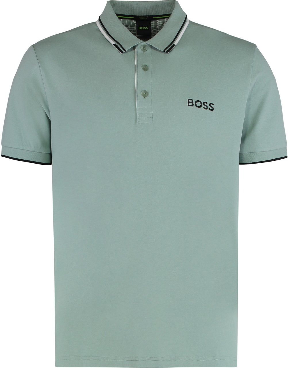 Boss Polo Paddy in mixed cotton Groen