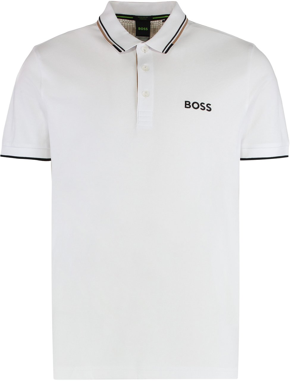 Boss Polo Paddy in mixed cotton Wit