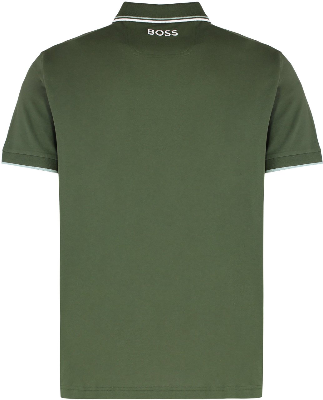 Boss Polo Paddy in mixed cotton Groen