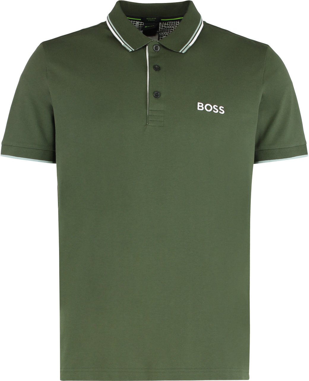 Boss Polo Paddy in mixed cotton Groen