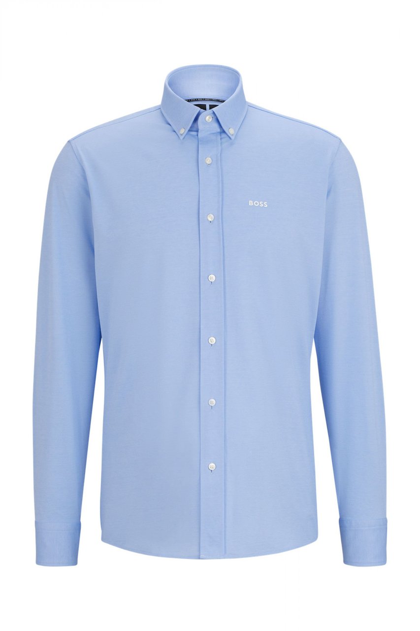 Boss Shirts Light Pastel Blue Blauw