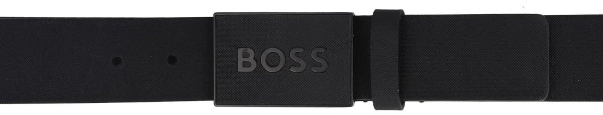 Boss Icon Logo Buckle Belt Zwart